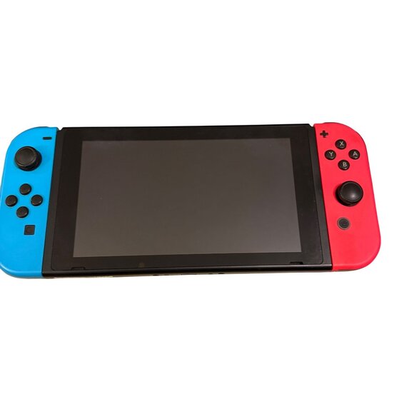 Nintendo Switch Console Neon Blue & Red Joy-Con With Dock Grip Case & Accessorie - Picture 2 of 9